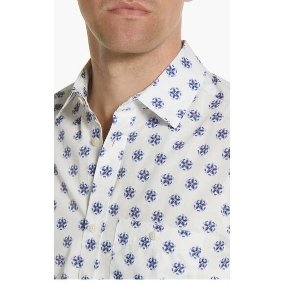 Ted Baker London Ilenka Floral Geo Print Cotton Button-Up Shirt NWOT Size 4/Larg - Picture 2 of 11